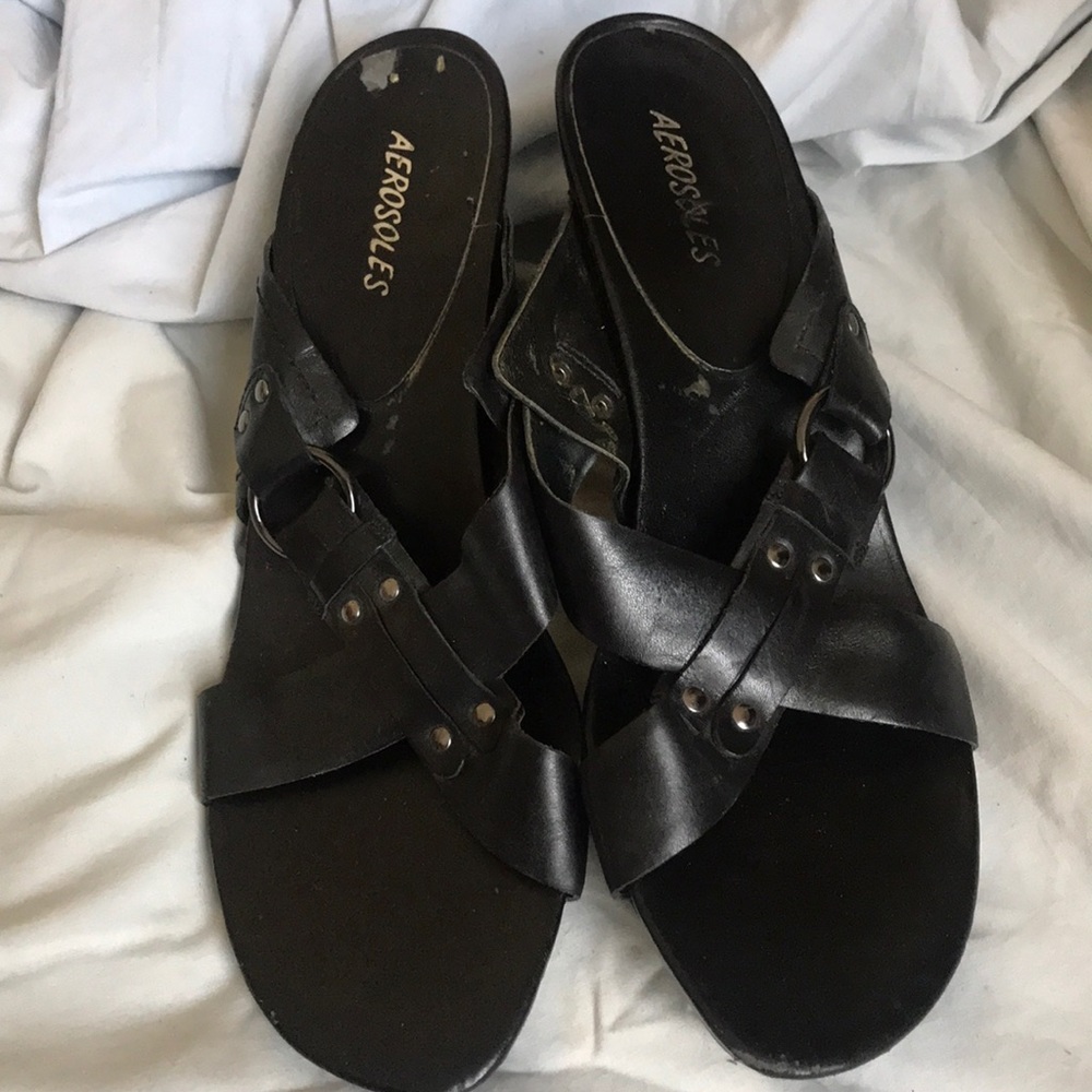 Criss cross Aerosole Heeled Sandals